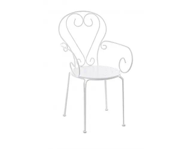 Scaun de gradina, Etienne, Bizzotto, 49 x 49 x 89 cm, otel, alb