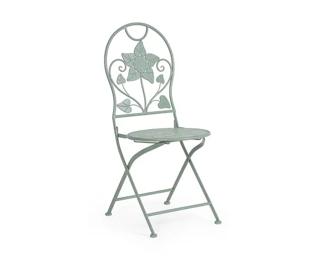 Scaun pentru gradina Harriet, Bizzotto, 40 x 40 x 94 cm, pliabil, otel, verde sage