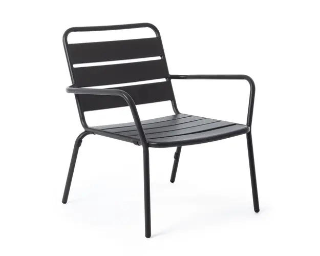 Scaun pentru gradina Marlyn, Bizzotto, 65 x 74 x 71 cm, otel, finisaj mat, carbune