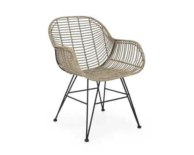 Scaun pentru gradina Raquel, Bizzotto, 59 x 63 x 83 cm, otel/impletitura Kubu