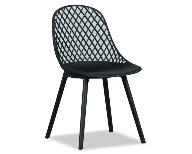 Scaun pentru gradina/terasa Cosmos, 46.5x54x84 cm, polipropilena, negru