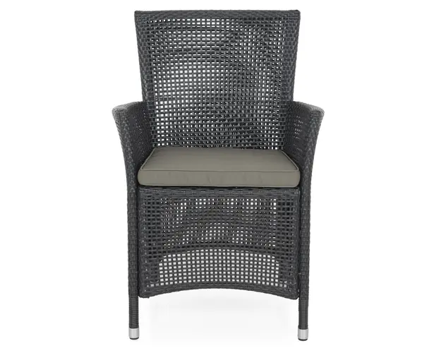 Scaun pentru gradina/terasa Savana, 67x59x91 cm, aluminiu, negru/gri