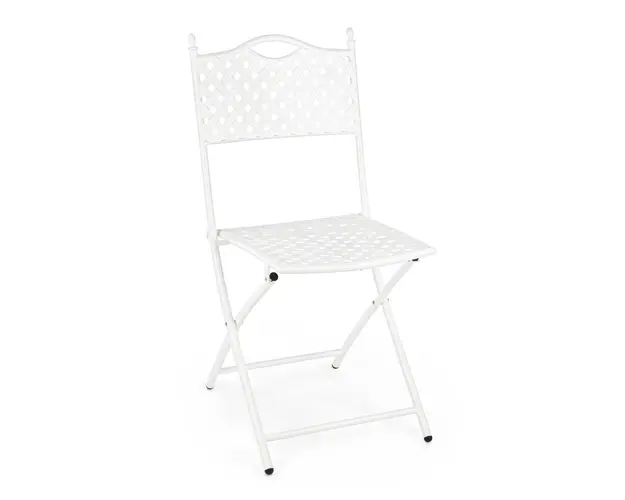 Scaun pliabil pentru gradina Jenny, Bizzotto, 40x53x88 cm, otel, alb