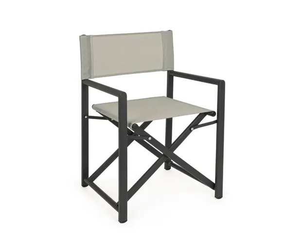 Scaun pliabil pentru gradina, Taylor, Bizzotto, 48x56x86 cm, aluminiu, gri inchis