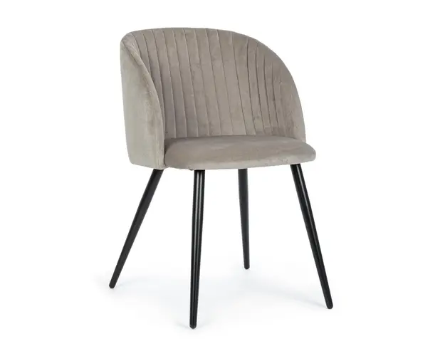 Scaun Queen, Bizzotto, catifea, 53x57x81.5 cm, grej