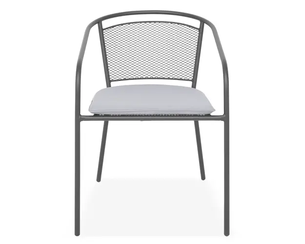 Scaun suprapozabil cu spatar mediu, BERLIN 54x40.5x87 cm, otel, negru/gri