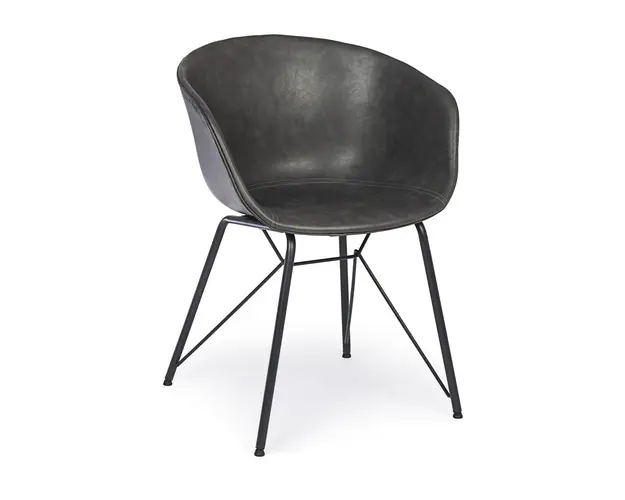 Scaun Warhol, Bizzotto, piele ecologica, 59x54.5x80 cm, gri