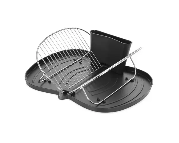 Scurgator de vase cu suport pentru tacamuri, Excellent Houseware, 48x36 cm, polipropilena/metal cromat, negru