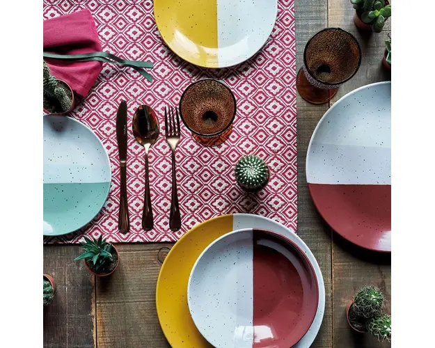 Serviciu de masa 18 piese, Tognana, Louise Layers, ceramica, multicolor