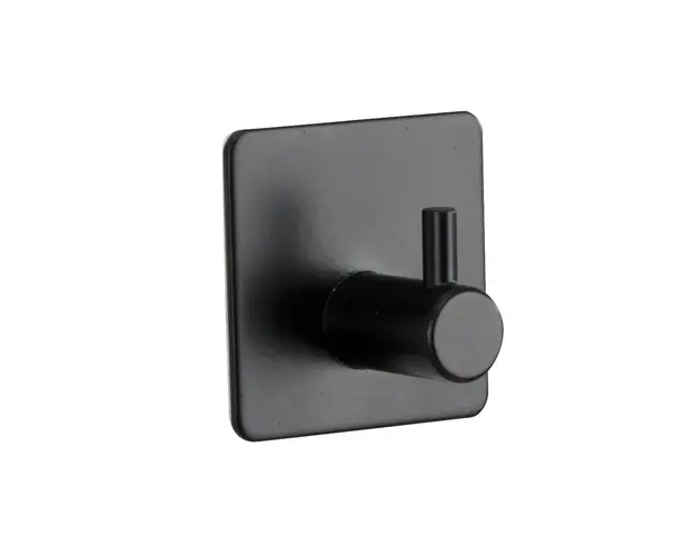 Set 2 agatatori cu dublu-adeziv, Wenko, Ureo I, 4.5 x 4.5 x 3 cm, inox, negru