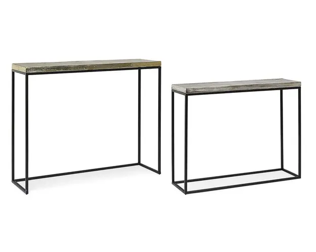 Set 2 console Amira, Bizzotto, 99x29x85 cm, otel/aluminiu