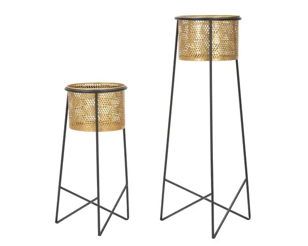 Set 2 ghivece Couple Exy, Mauro Ferretti, Ø 37x76 - 27x51 cm, fier