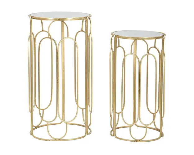 Set 2 masute Arty, Mauro Ferretti, fier, auriu