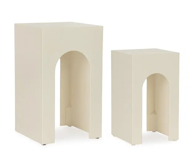 Set 2 masute de cafea Creamy, Bizzotto, 29x49 cm, MDF, alb