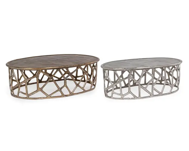 Set 2 masute de cafea Zahid, Bizzotto, 105x67x33 cm, aluminiu