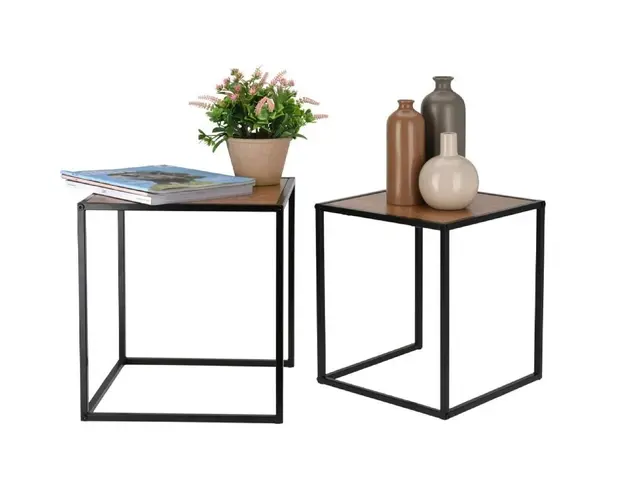 Set 2 masute Excellent Houseware, 30x30x34 cm/ 34x34x37 cm, metal