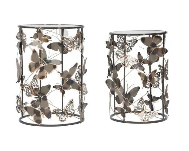 Set 2 masute Farfalle, Mauro Ferretti, fier, multicolor