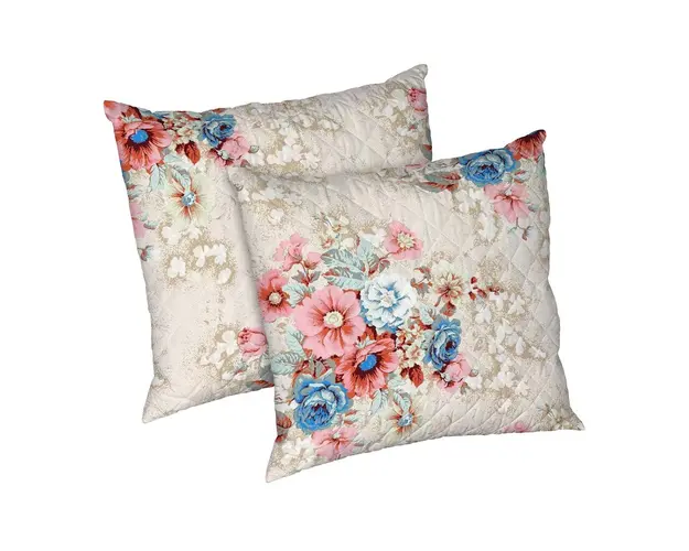 Set 2 perne Bouquet, microfibra matlasata Alcam, 70x70 cm