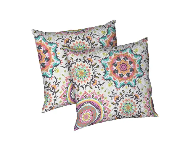 Set 2 perne Kantha, microfibra matlasata Alcam, 70X70 cm