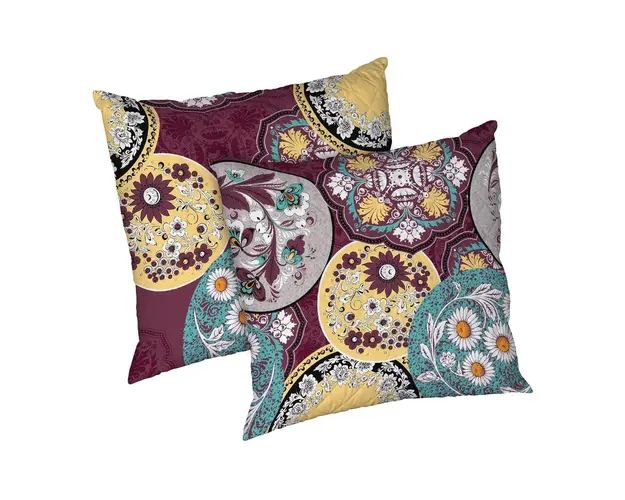 Set 2 perne Mandala, microfibra matlasata Alcam, 70x70 cm
