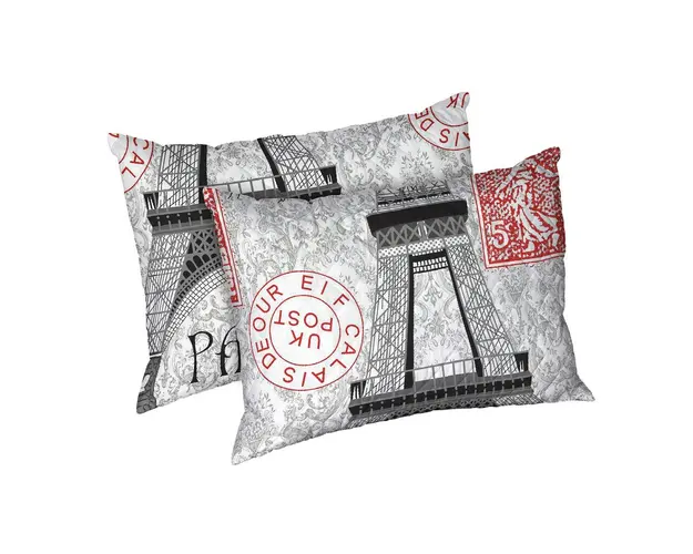 Set 2 perne Paris, microfibra matlasata Alcam, 50X70 cm