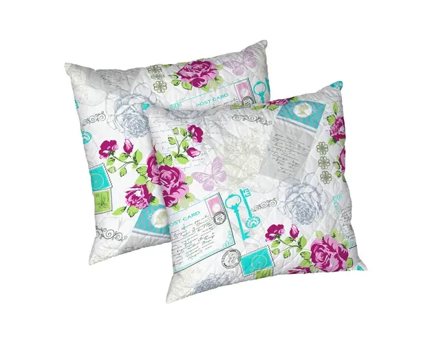 Set 2 perne Rose, microfibra matlasata Alcam, 70x70 cm