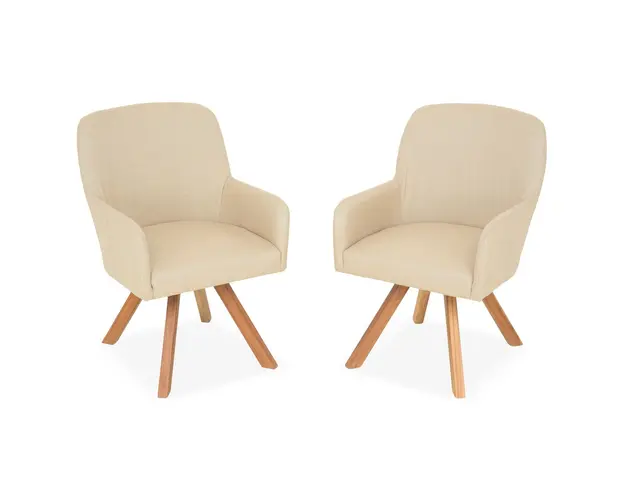 Set 2 scaune, Elize, L.64 l.61 H.80 cm, aluminiu, natur/bej