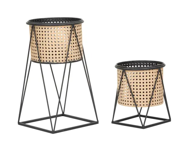 Set 2 suportui pentru ghivece Osaka, Mauro Ferretti, Ø 21x40 cm, fier, multicolor