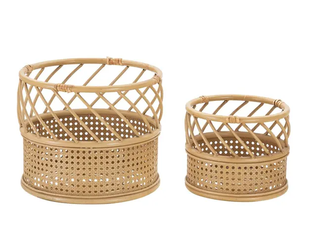 Set 2 suporturi ghivece Panama, Mauro Ferretti, Ø 30 x 25 cm, maro