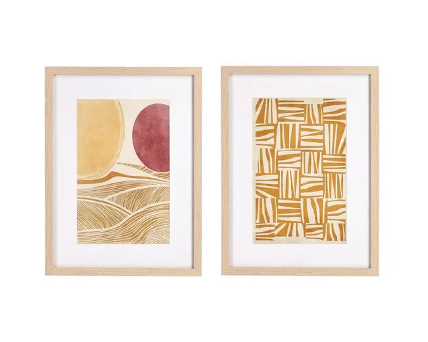 Set 2 tablouri decorative Sherley 396, Bizzotto, 30 x 40 cm, hartie imprimata/sticla/MDF