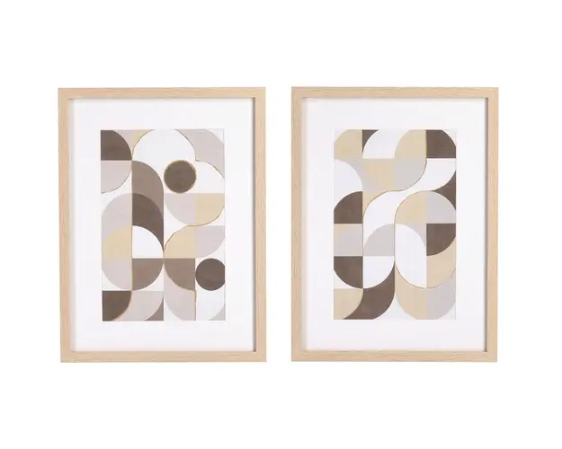 Set 2 tablouri decorative Sherley 631, Bizzotto, 30 x 40 cm, hartie imprimata/sticla/MDF