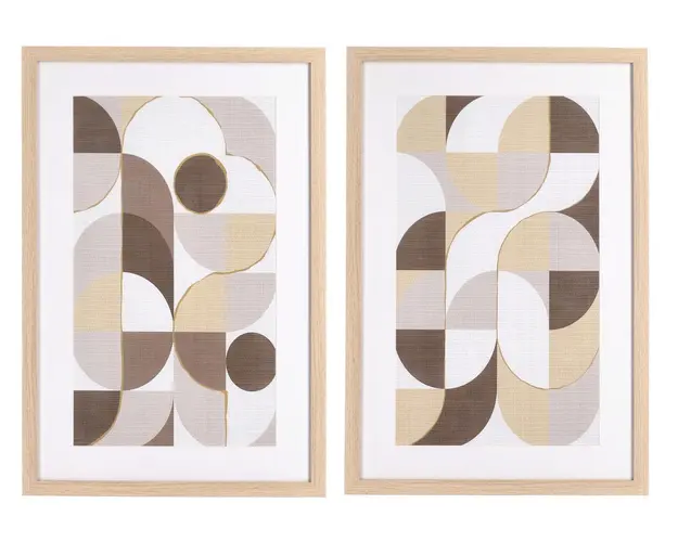 Set 2 tablouri decorative Sherley 631, Bizzotto, 40 x 60 cm, hartie imprimata/sticla/MDF