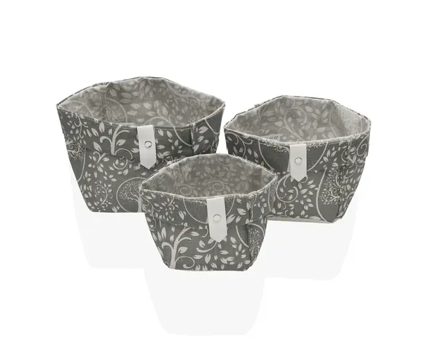 Set 3 cosuri pentru depozitare Branch, Versa, 14x14x14 cm, poliester