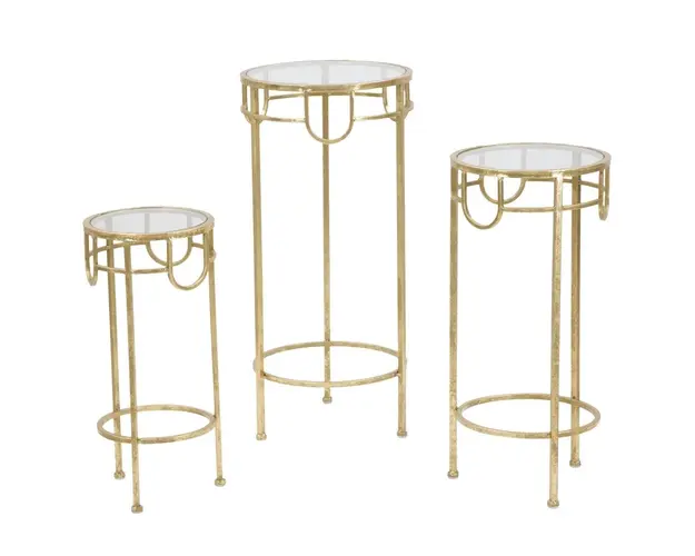 Set 3 masute inalte Gold, Mauro Ferretti, fier, auriu