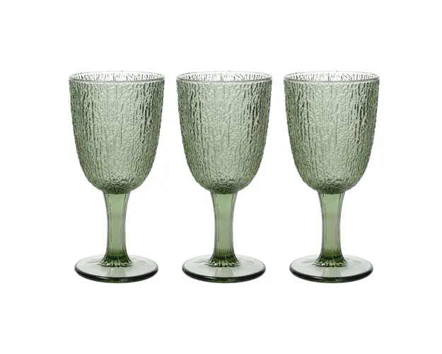 Set 3 pahare Davor, Tognana Porcellane, 250 ml, sticla, verde