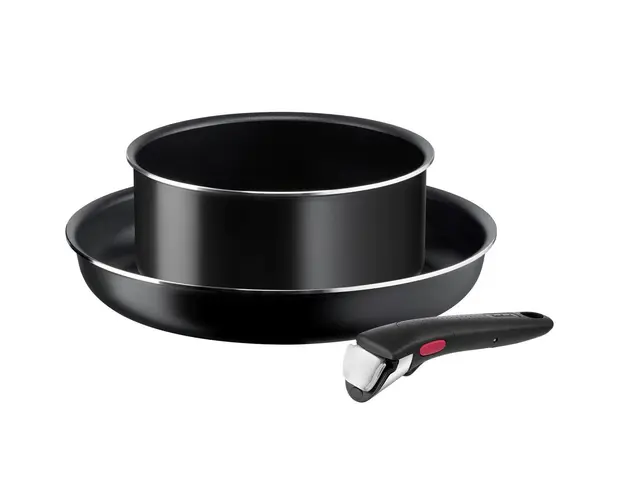 Set 3 piese pentru gatit, Tefal, Ingenio Easy Cook &amp; Clean Beginner, aluminiu