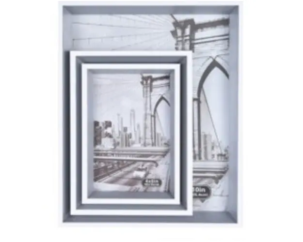 Set 3 rame foto, 10x15 cm/13x18 cm/20x25 cm, MDF, gri