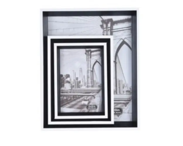 Set 3 rame foto, 10x15 cm/13x18 cm/20x25 cm, MDF, negru