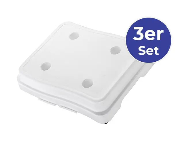 Set 3 treapte inaltatoare pentru baie Maximex, Bathroom, 38.1x48.3x10 cm, plastic, alb/albastru