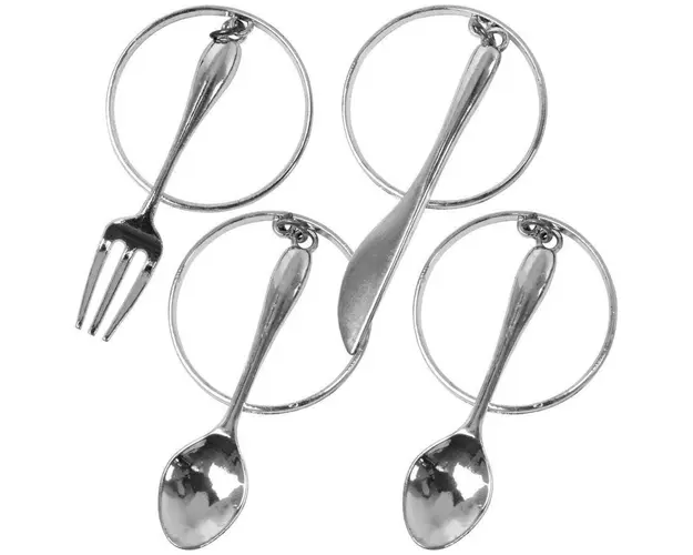 Set 4 inele pentru servetele Tableware, metal, argintiu