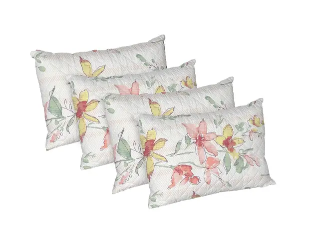 Set 4 perne Flore, microfibra matlasata, 50x70 cm