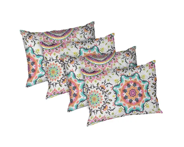 Set 4 perne Kantha, microfibra matlasata Alcam, 50x70 cm