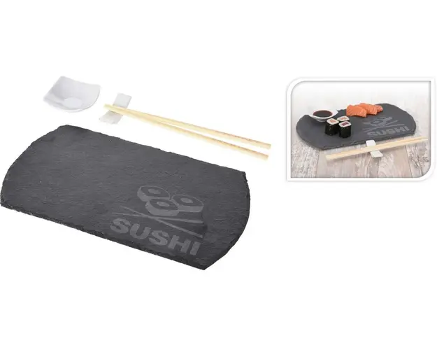 Set 4 piese pentru sushi Excellent Houseware, portelan, alb