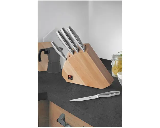 Set 5 cutite + suport, Richardson Sheffield, Sense, inox/lemn
