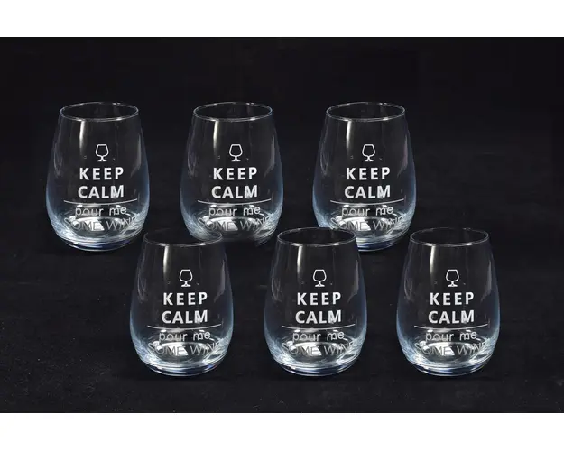 Set 6 pahare Keep Calm, Mercury, 460 ml, 9x11.5 cm, sticla