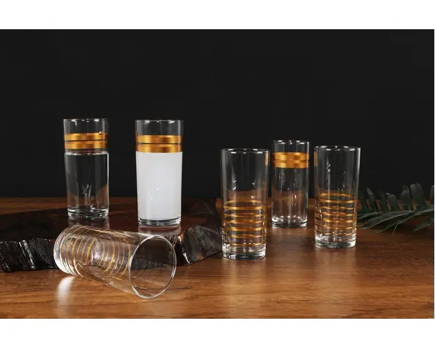 Set 6 pahare LINES019, Mia, 225 ml, sticla