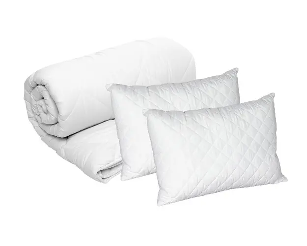 Set Blanche, 2 perne microfibra 50x70 cm si pilota matlasata 350g/mp, 200x220 cm