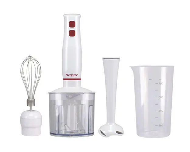 Set blender 4 in 1 Beper, 400 W, 6.5x6.5x36 cm, ABS/inox, multicolor