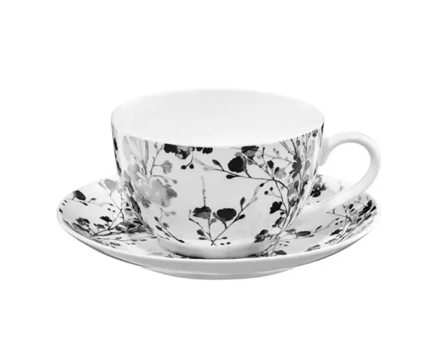 Set cafea 12 piese Black Nature, Ambition, 220 ml, portelan, negru