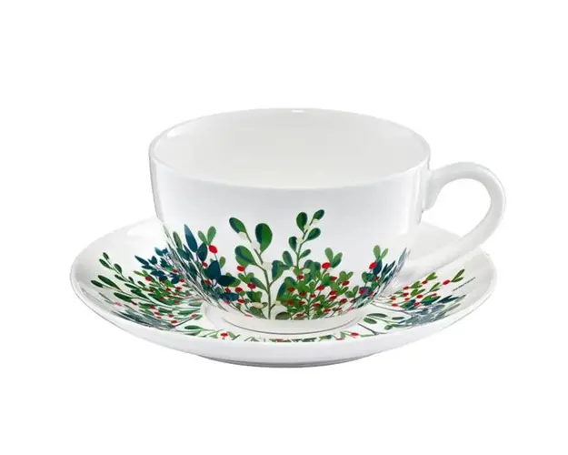 Set cafea 12 piese Greenery, Ambition, 220 ml, portelan, verde